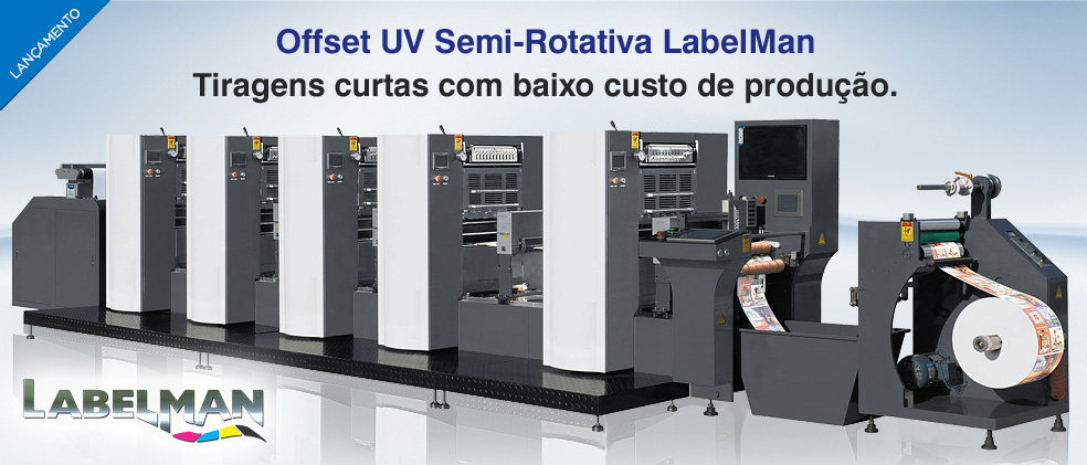 Apolo - Rtulos e Etiquetas - LabelMan Offset Intermitente - Impressora Offset UV Semi-Rotativa