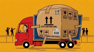 O caminhão está levando ar