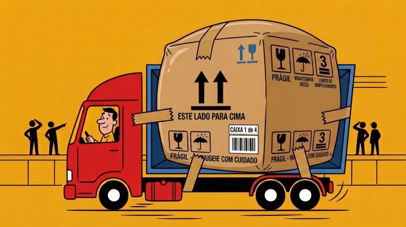 O caminhão está levando ar