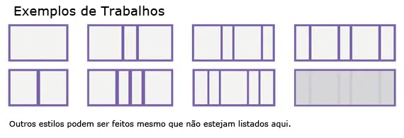 Exemplos de configurações de capas produzidas na CoverBook FDA