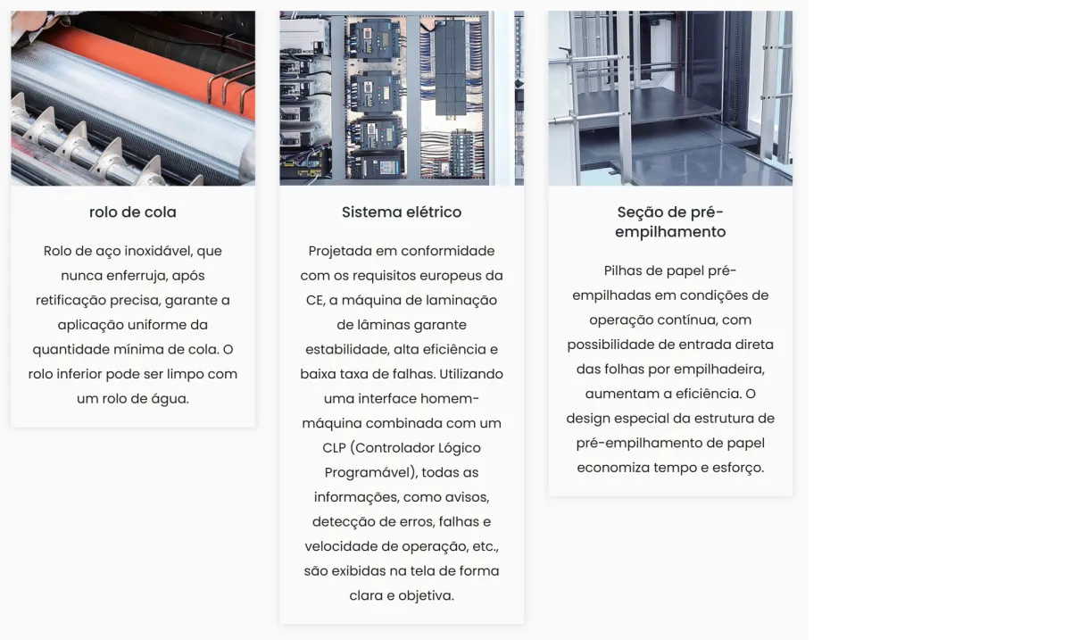 Detalhes e recursos da laminadora automática Saphir Série F