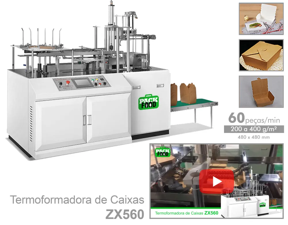 Vídeo da máquina PackFood ZX560 para embalagens de fast food
