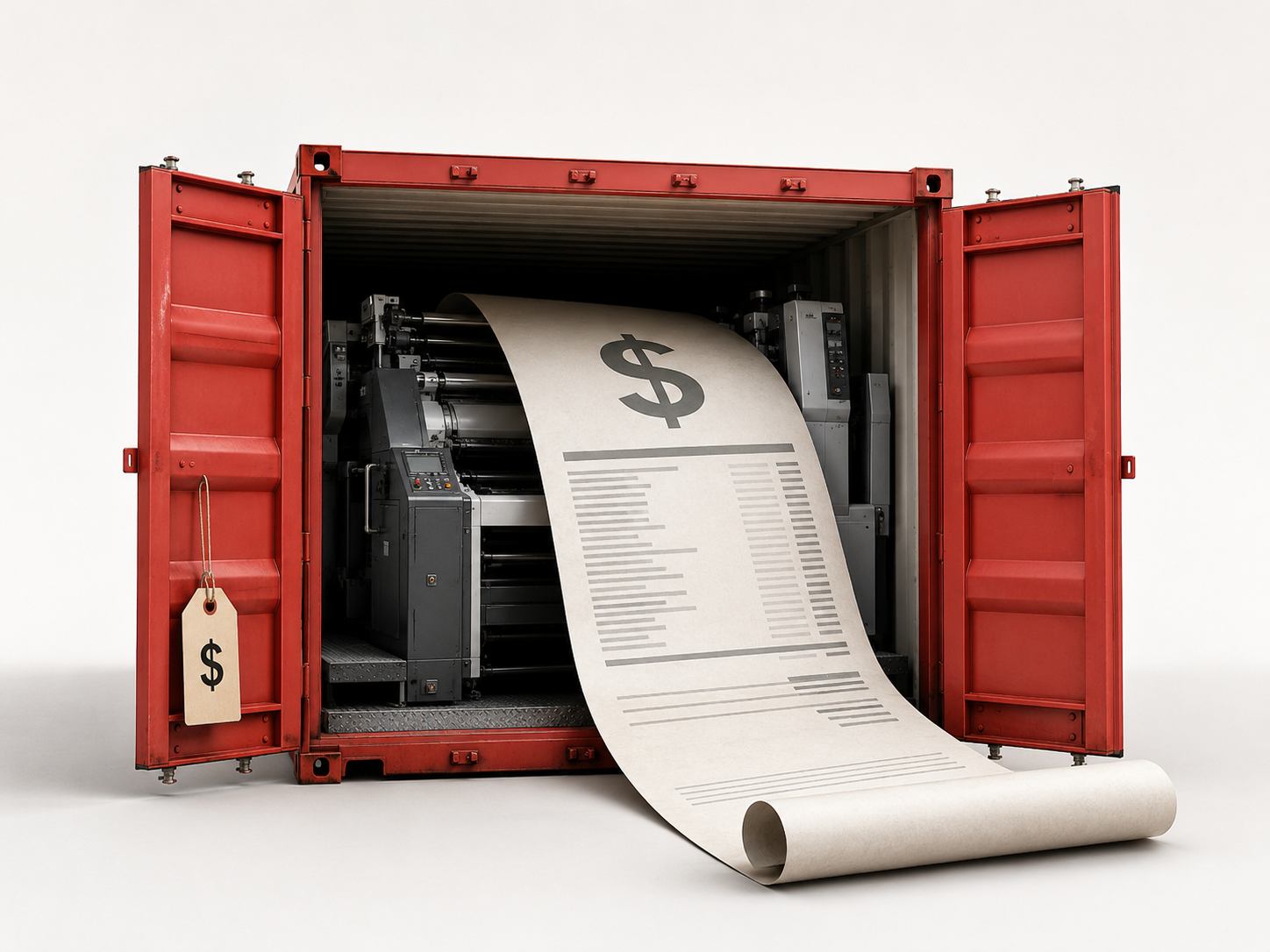 O preço real chega dentro do container O preço real chega dentro do container