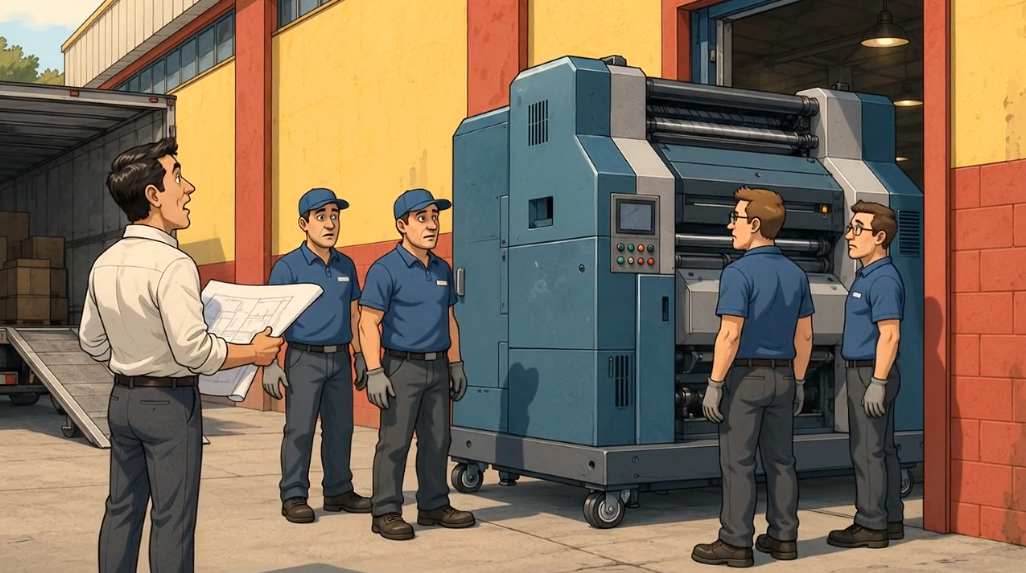 A máquina cabia no layout. Não passava pela porta