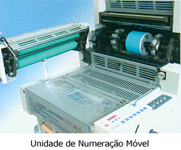 Unidade de numeração móvel, permite imprimir e numerar simultaneamente