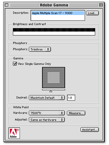 Adobe Gamma - Painel de Controle